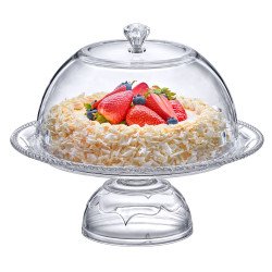 طبق للكيك والحلوى مع  قاعدة من الأكريليك