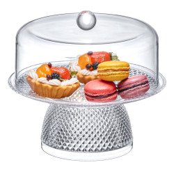 طبق للكيك والحلوى مع  قاعدة من الأكريليك