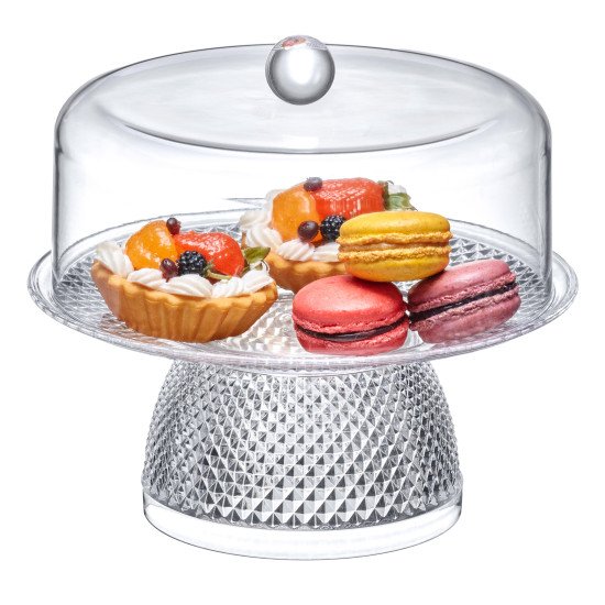 طبق للكيك والحلوى مع  قاعدة من الأكريليك