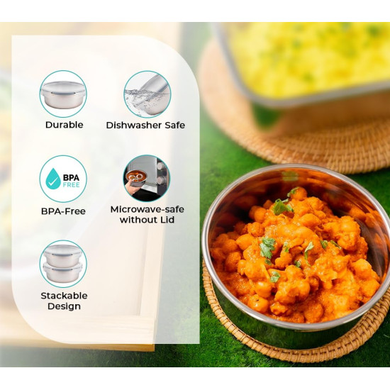 حافظة طعام من ستانلس ستيل مدور مقاس 1500 مل