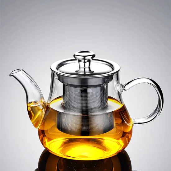 براد شاي زجاجي حراري مزود بمصفاة داخلية 1000 مل