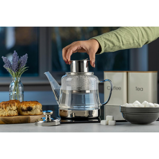 براد شاي زجاجي حراري مزود بمصفاة داخلية 1500 مل