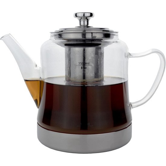 براد شاي زجاجي حراري مزود بمصفاة داخلية 1500 مل