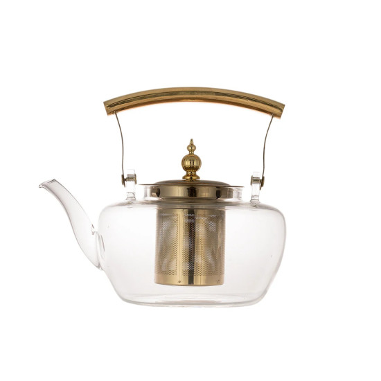 براد شاي زجاجي حراري مزود بمصفاة داخلية 1200 مل