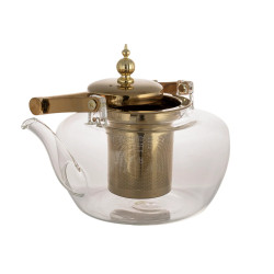 براد شاي زجاجي حراري مزود بمصفاة داخلية 1000 مل