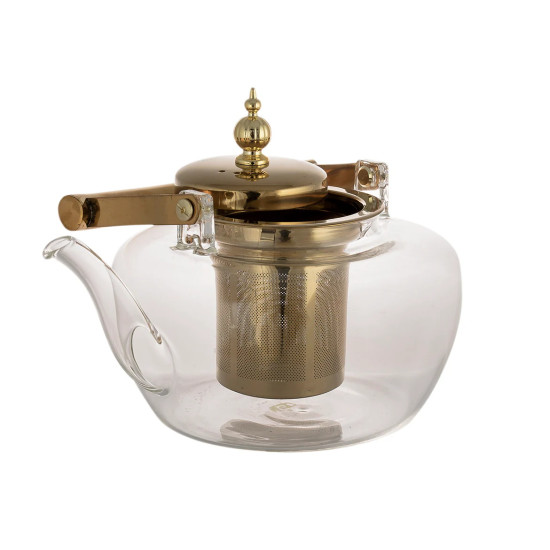 براد شاي زجاجي حراري مزود بمصفاة داخلية 1200 مل