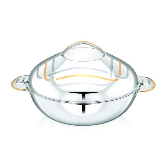 حافظة طعام ستانلس ستيل ريم هندي مزخرف 2000 مل