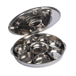 صينية إفطار استيل من بوهارا هندي 50 سم صينية إفطار استيل من بوهارا هندي 50 سم