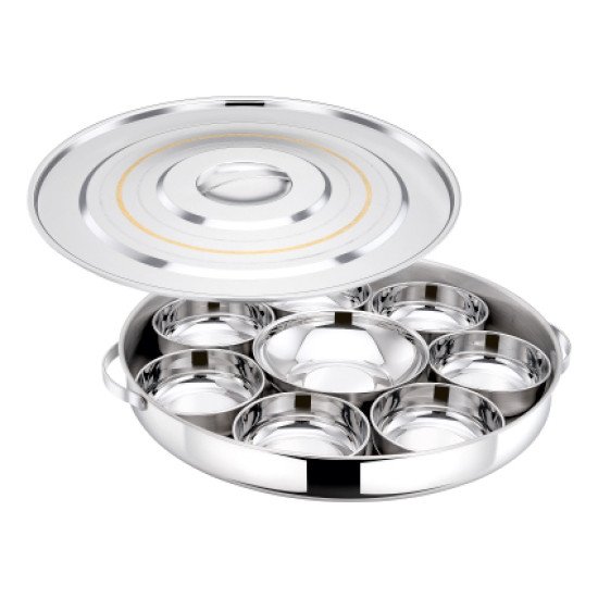 صينية إفطار استيل خط ذهبي من بوهارا هندي 50 سم