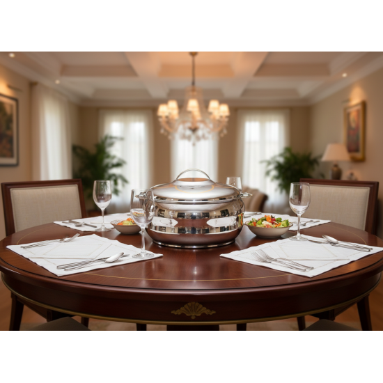 Bohara Steel Sama Gold Embossed 2000ml Containers