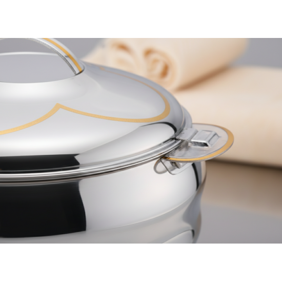 Bohara Steel Sama Gold Embossed 2000ml Containers