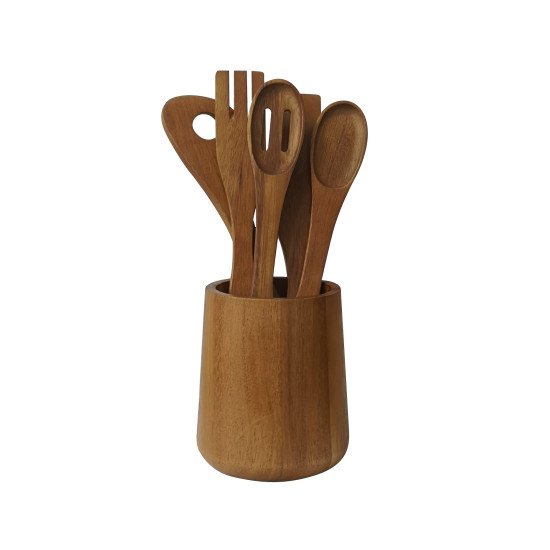 طقم ملاعق خشب طبيعي من بيلي - 6 قطع