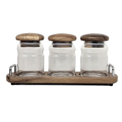 طقم علب بهارات زجاج 3 قطع من بيلي