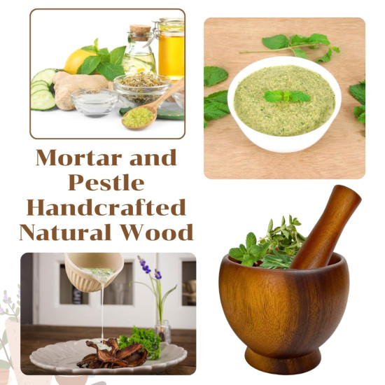 هاون ومطحنة خشبية من بيلي 12 سم