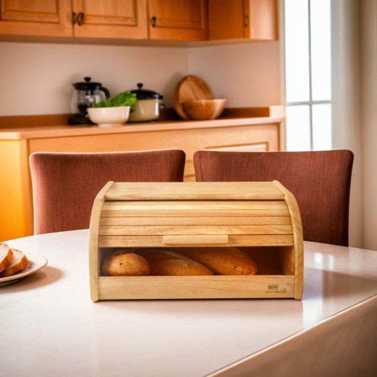 صندوق خبز خشبي بغطاء خشبي منزلق من بيلي
