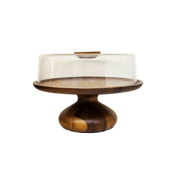 صحن كيك بغطاء اكليرك مدور 32 سم