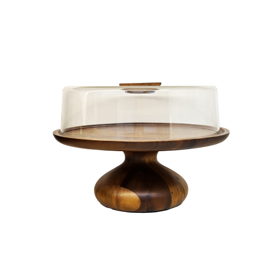 صحن كيك بغطاء اكليرك مدور 32 سم