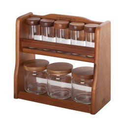 طقم رفوف توابل مع 8 قطع حافظات توابل من بيلي