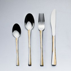 طقم أدوات مائدة من ريسا 72 قطعة فضي - ذهبي