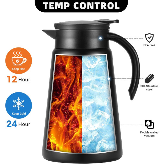 ترمس من ريسا استيل لون اسود 800 مل