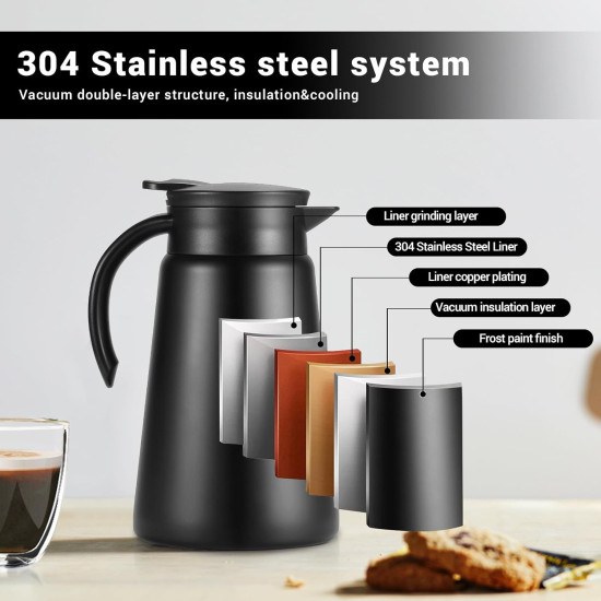 ترمس من ريسا استيل لون اسود 800 مل