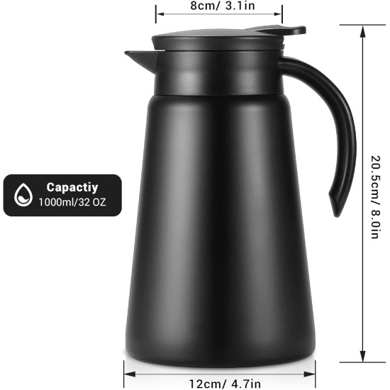 ترمس من ريسا استيل لون اسود 1 لتر ترمس من ريسا استيل لون اسود 1 لتر