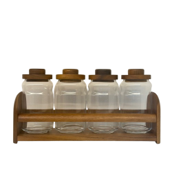 طقم علب بهارات زجاج 4 قطع من بيلي