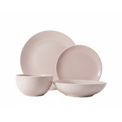 طقم سفرة عشاء بورسلين من ريسا 24 قطعة وردي