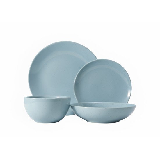 طقم سفرة عشاء بورسلين من ريسا 24 قطعة أزرق