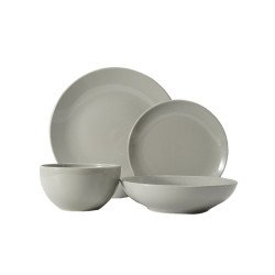 طقم سفرة عشاء بورسلين من ريسا 24 قطعة رمادي