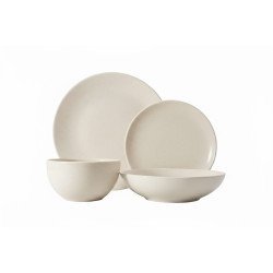 طقم سفرة عشاء بورسلين من ريسا 24 قطعة بيج