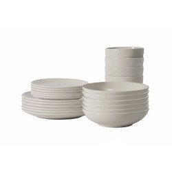 طقم سفرة عشاء بورسلين من ريسا 24 قطعة بيج