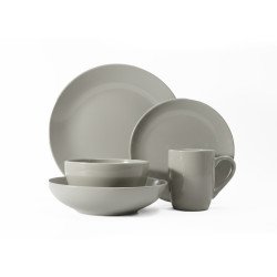 طقم سفرة عشاء بورسلين من ريسا 30 قطعة رمادي