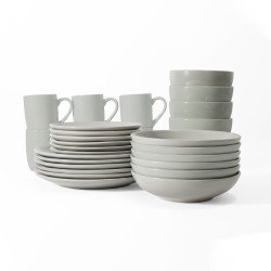 طقم سفرة عشاء بورسلين من ريسا 30 قطعة رمادي