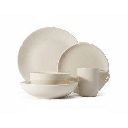 طقم سفرة عشاء بورسلين من ريسا 30 قطعة بيج