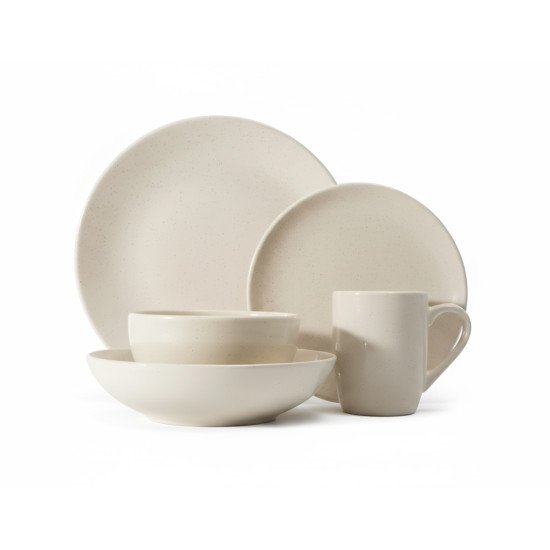 طقم سفرة عشاء بورسلين من ريسا 30 قطعة بيج