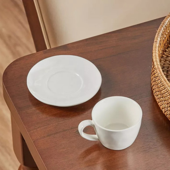 طقم اكواب مع صحون للشاي والقهوة والإسبريسو 6 قطع 170 مل