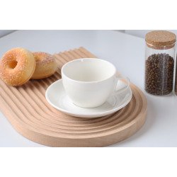 طقم اكواب مع صحون للشاي والقهوة والإسبريسو 6 قطع 200 مل