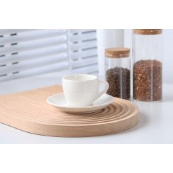 طقم اكواب مع صحون للشاي والقهوة والإسبريسو 6 قطع 90 مل