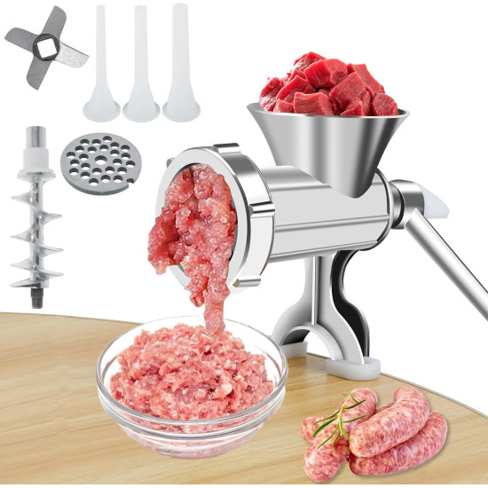 Aluminum meat grinder, size 8