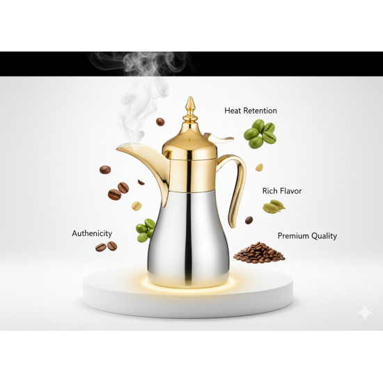 Regal Stainless Steel Coffee Pot, Silver/Gold, 0.70 Liter