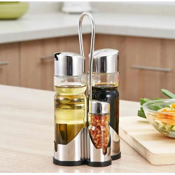 طقم زجاجات توابل وزيت للمطبخ 5 قطع