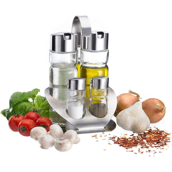 طقم زجاجات توابل وزيت للمطبخ 5 قطع