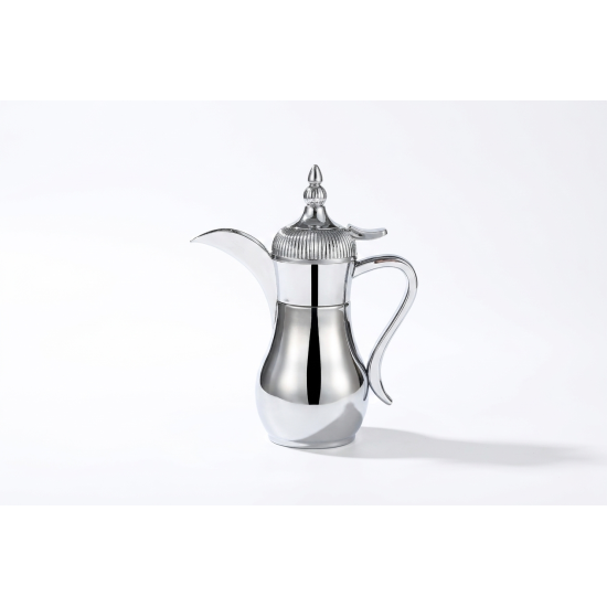 دلة قهوة استانلس ستيل فضي فاخرة 0.6 لتر