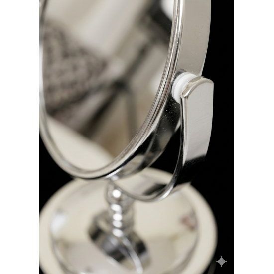 مراية دائرية ذات وجهين - مرآة عادية + مرآة مكبرة 12.5 سم