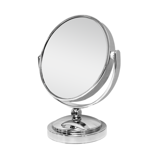 مراية دائرية ذات وجهين - مرآة عادية + مرآة مكبرة 12.5 سم