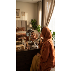 مراية دائرية ذات وجهين - مرآة عادية + مرآة مكبرة 20 سم