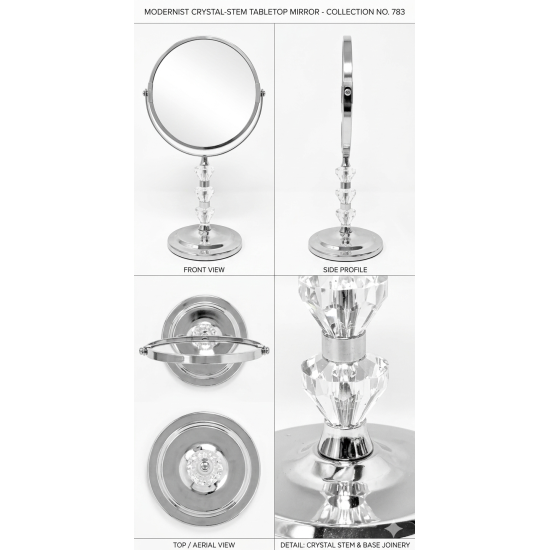 مراية دائرية ذات وجهين - مرآة عادية + مرآة مكبرة 17 سم