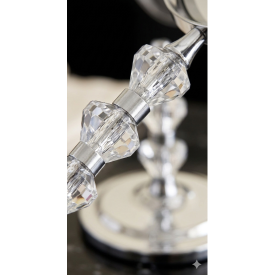 مراية دائرية ذات وجهين - مرآة عادية + مرآة مكبرة 17 سم