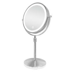 مراية دائرية ذات وجهين مع ليد - مرآة عادية + مرآة مكبرة 20 سم